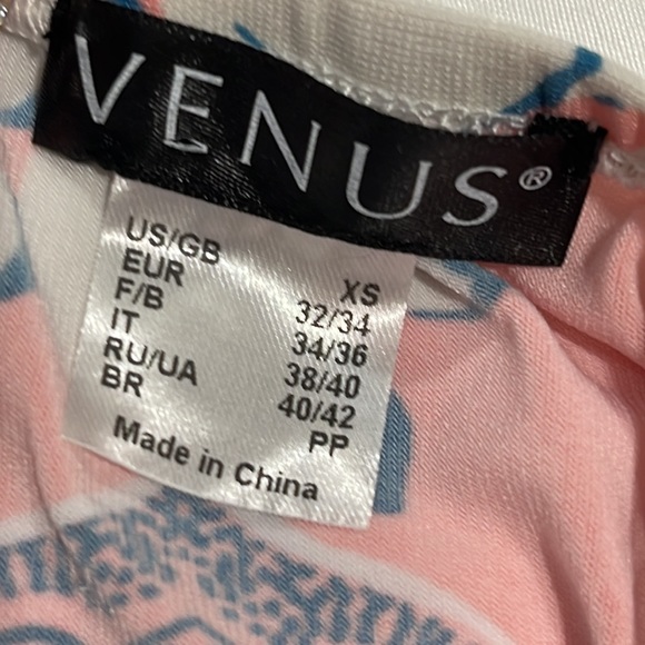 Venus Pink & Blue Paisley Cut-Out Halter Top - Picture 5 of 6